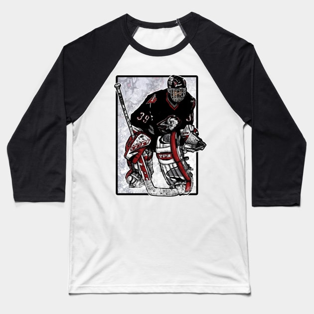 Tending goal Baseball T-Shirt by Nate Gandt